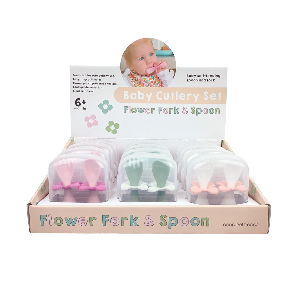 annabel trends flower fork and spoon set counter packs
