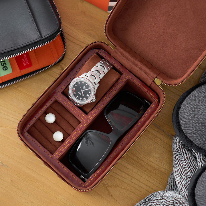 Annabel Trends Gentlemans travel box for watches, rings and more