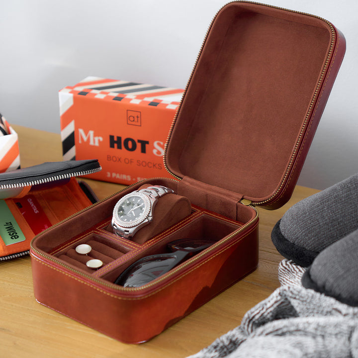 Annabel Trends Gentlemans travel box for watches, rings and more
