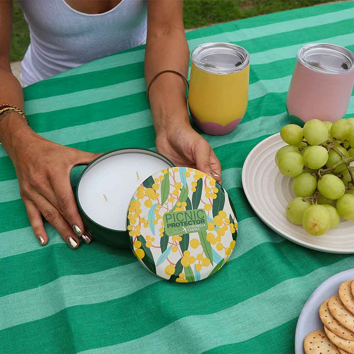 Tablecloth - Cotton - Green Stripe - Medium 140cm x 240cm