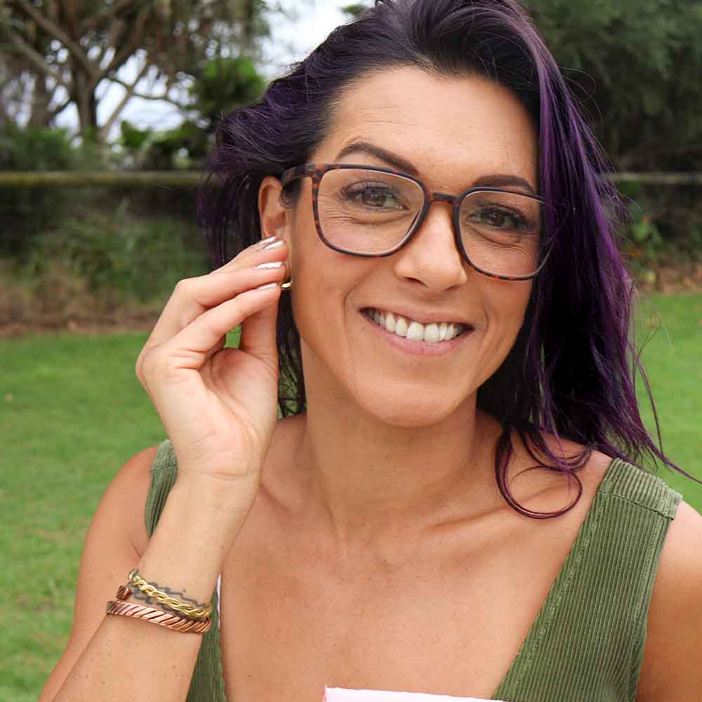 women wearing a air of tortoiseshell isee readers
