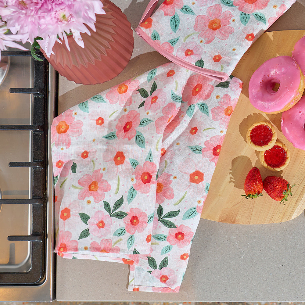 Tea Towel - Linen - Meadow Blush