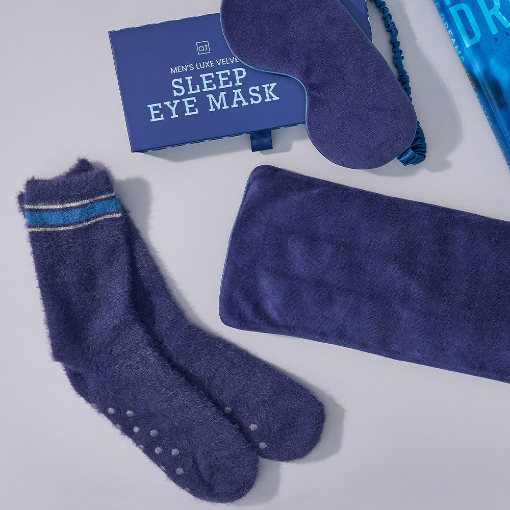 AT Mens - Grippy Lounge Socks - Navy Stripe