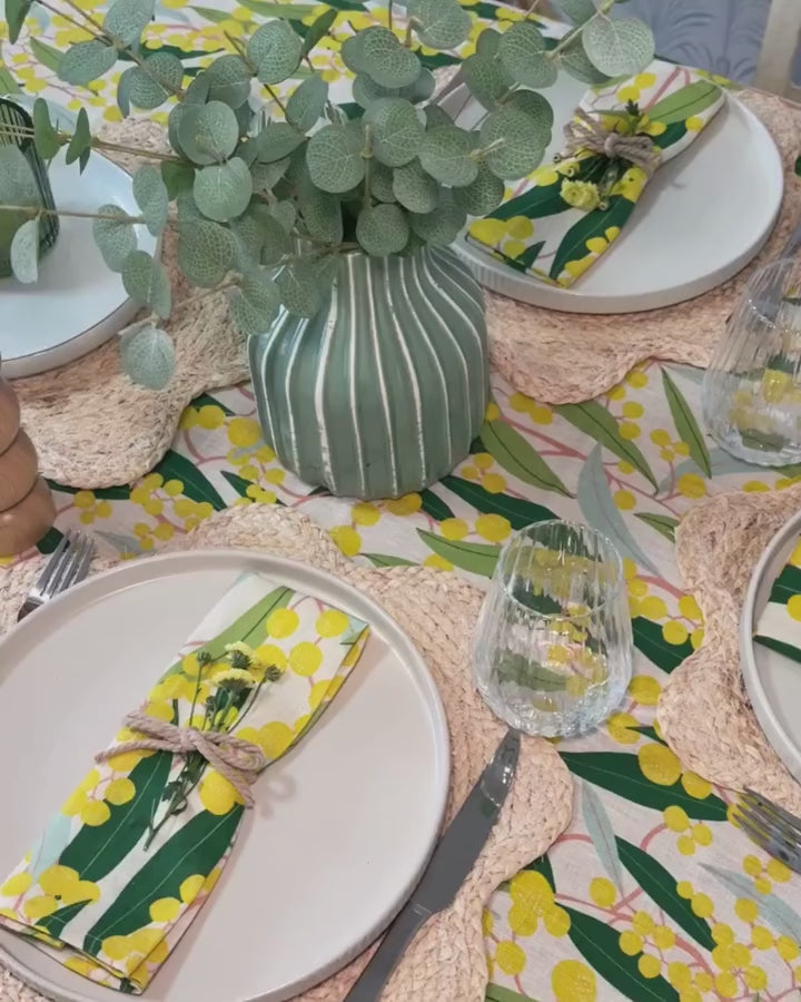 Tablecloth - Linen Cotton - Golden Wattle - Medium 138cm x 240cm