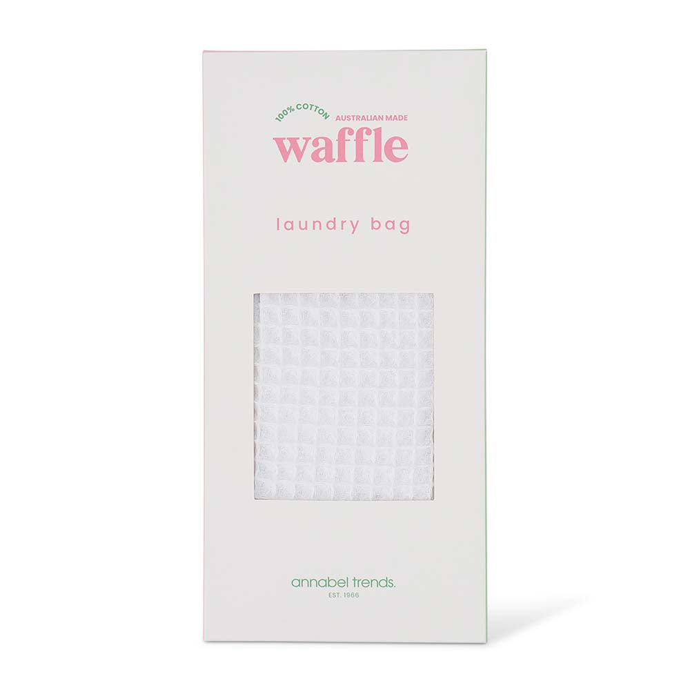Waffle laundry bag packaging with 'annabel Trends' branding on a white background
