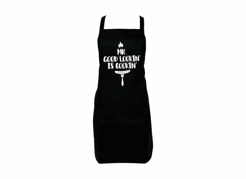 Cotton screen print apron - Mr good looking