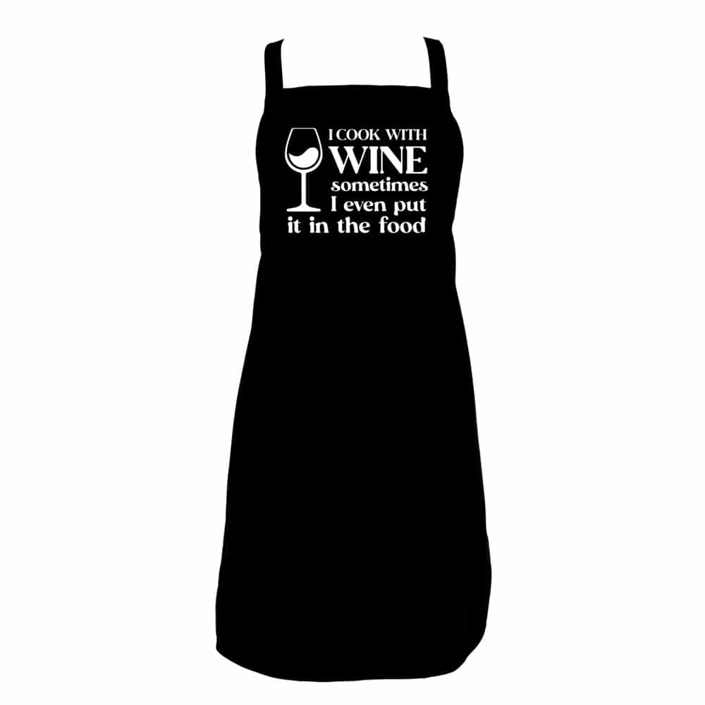 Screen Print Aprons - Cook With Wine