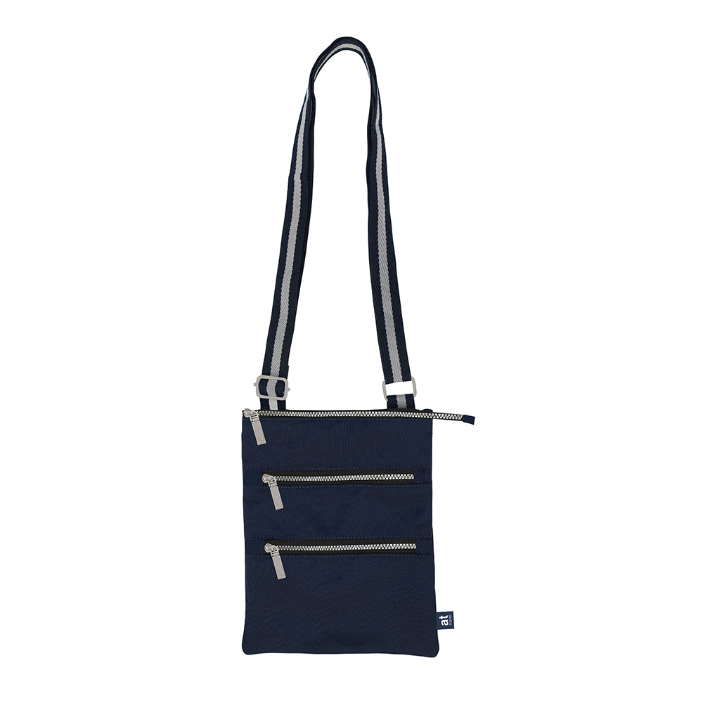 Navy 3 Zip Travel Bag