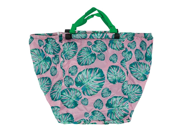 trolley bag - monstera pink print