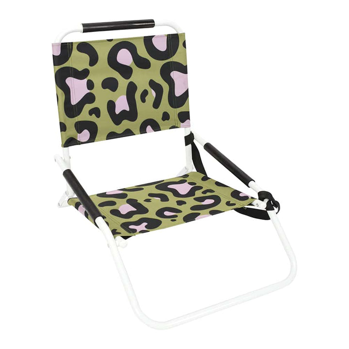 ocelot pink khaki beach chair