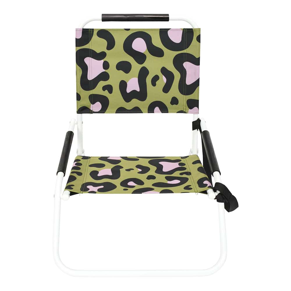 ocelot pink khaki beach chair