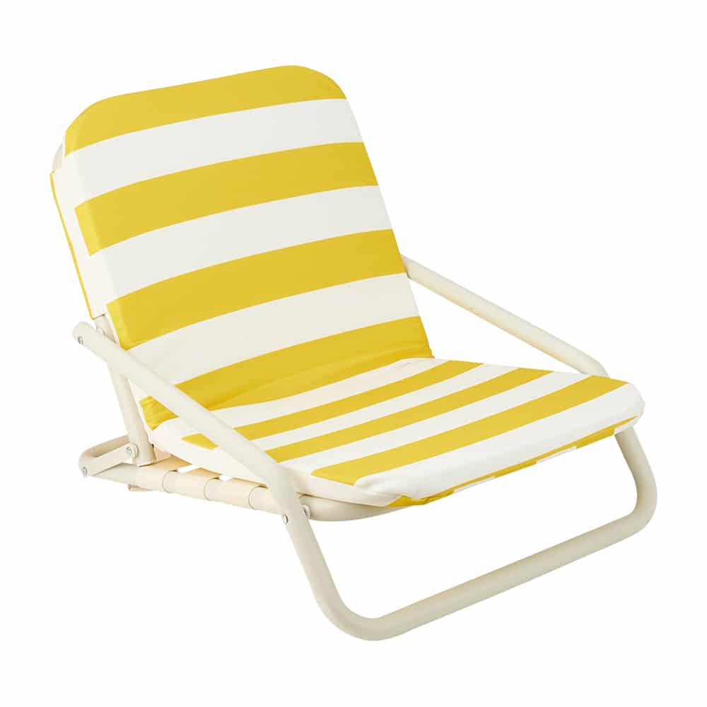 Deluxe Beach Chair - Yellow Stripe