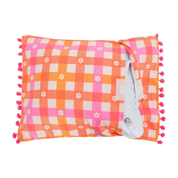 Inflatable Beach Pillow - Daisy Gingham