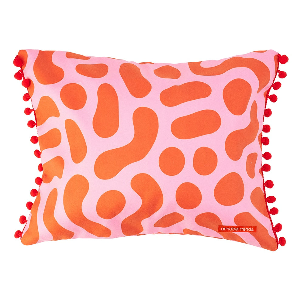 Inflatable Beach Pillow - Red Squiggle
