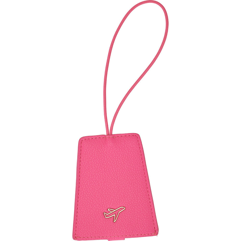 Hot pink luggage tag store