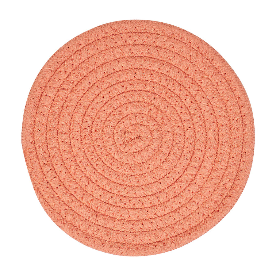 rope trivet - large - coral