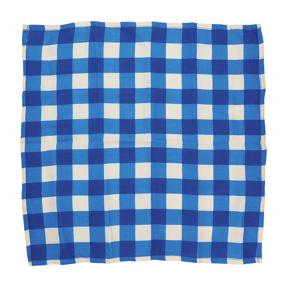 Napkin Set - Linen - Cobalt Check