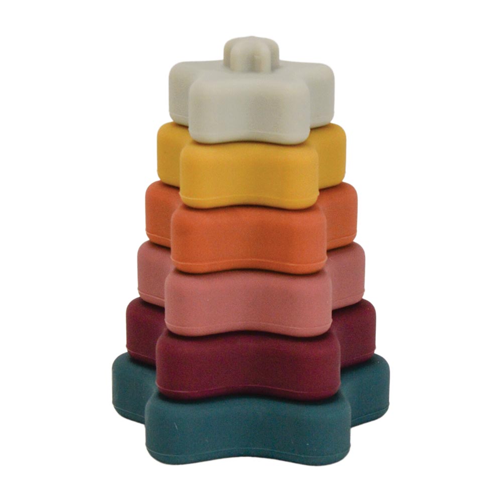 Silicone Star shape kids toy stacker