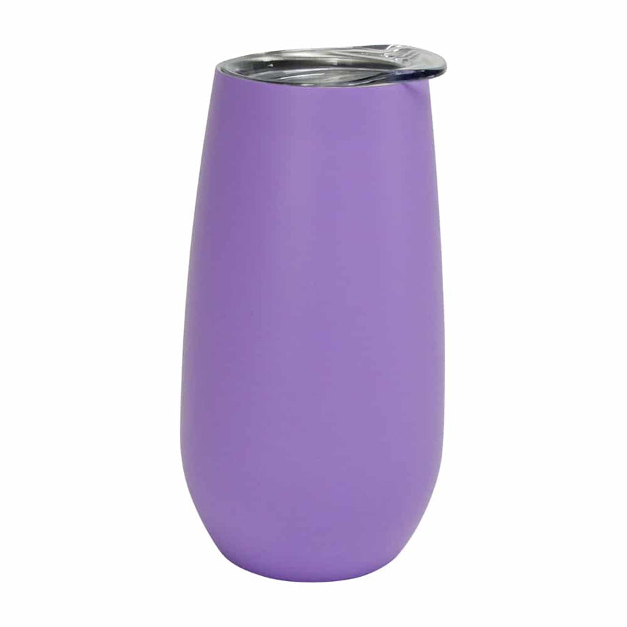 Sparkling flute stainless steel double walled - purple