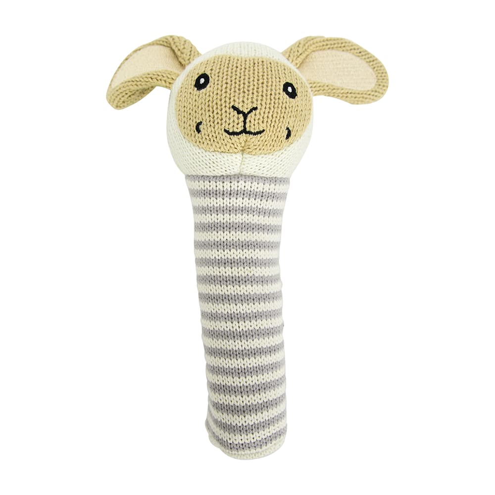 Hand Rattle - Knit - Lamb