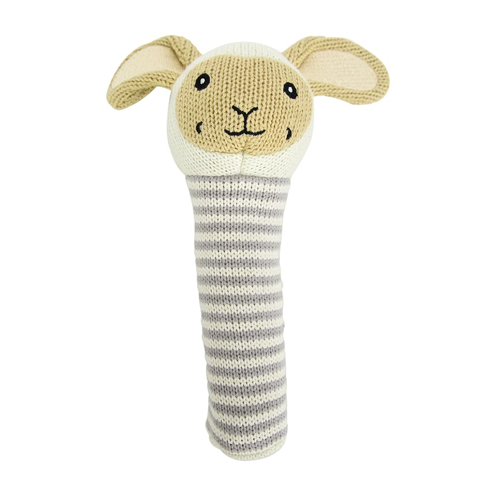 Hand Rattle - Knit - Lamb