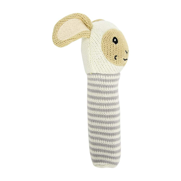Hand Rattle - Knit - Lamb
