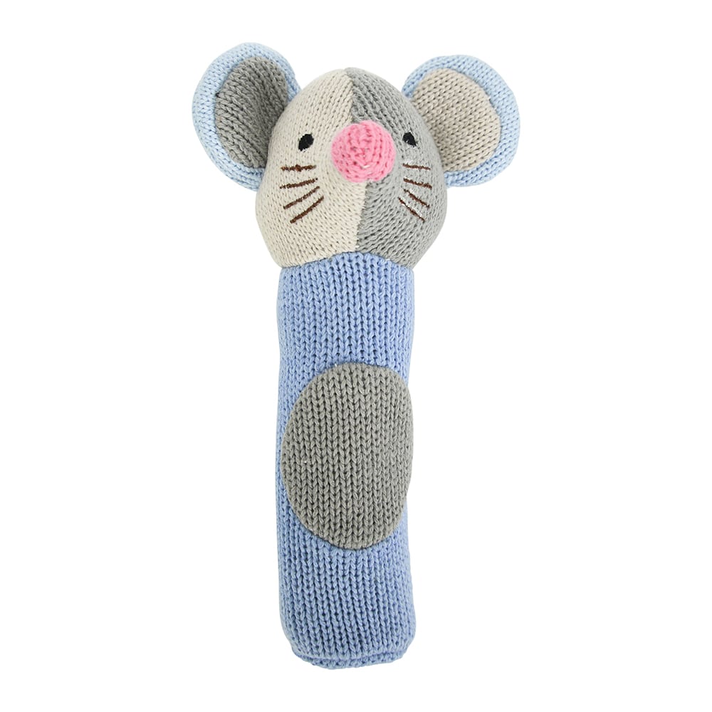 Hand Rattle - Knit - Mouse