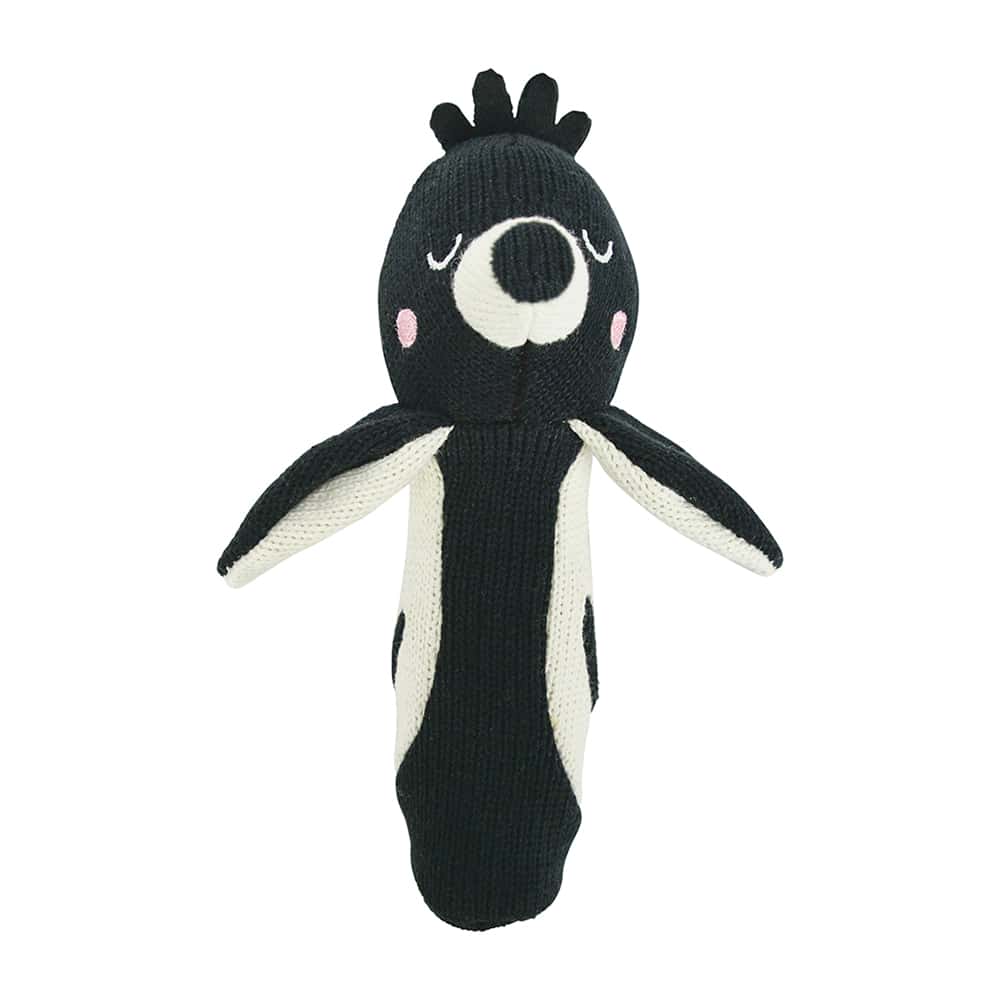 Hand Rattle - Knit - Magpie