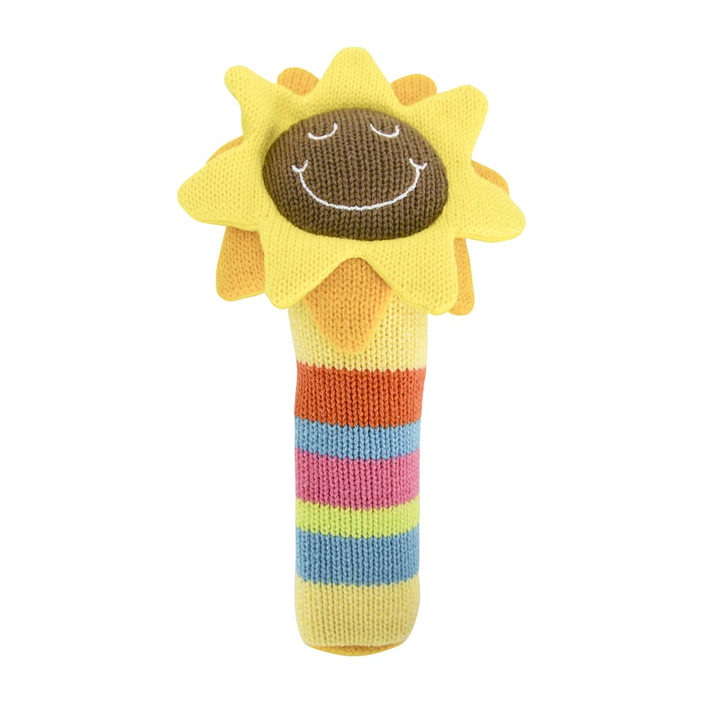 Hand Rattle - Knit - Sunflower
