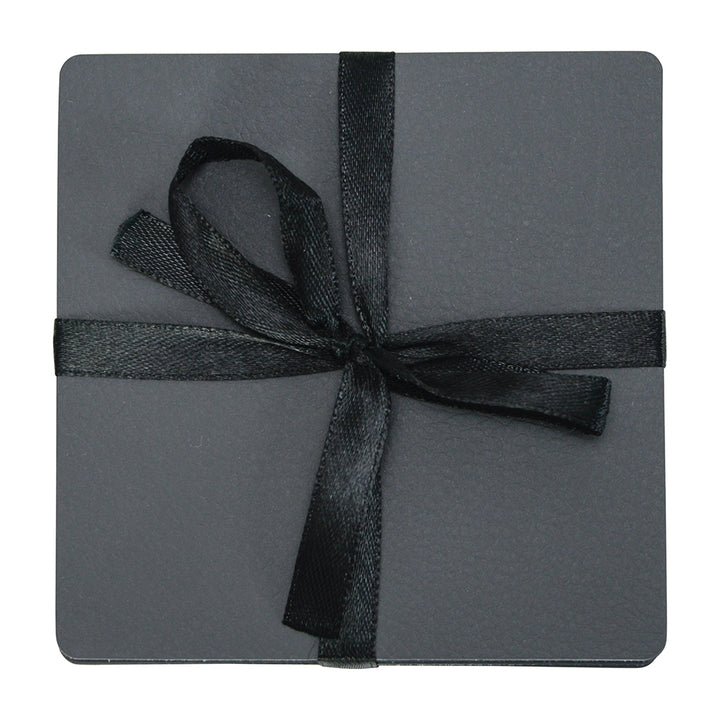 Recycled leather coasters- Charcoal