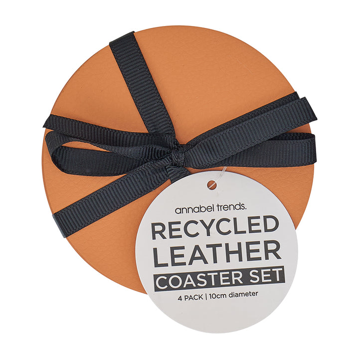 Coaster Set Round - Recycled Leather