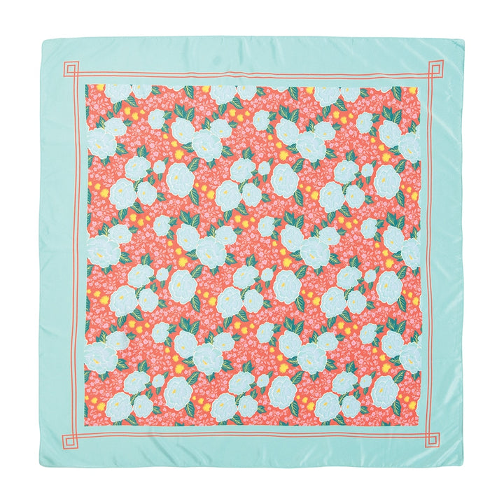 square scarf - pretty peonies