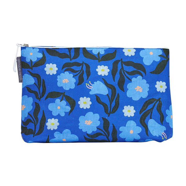 Cosmetic Bag - Linen - Large - Nocturnal Blooms