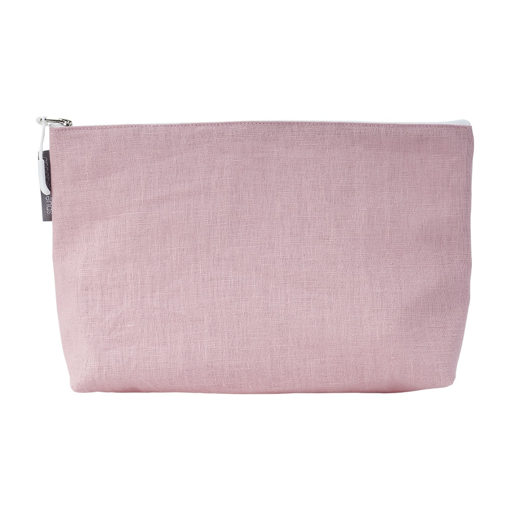 Cosmetic Bag - Linen - Large -  Rose Pink