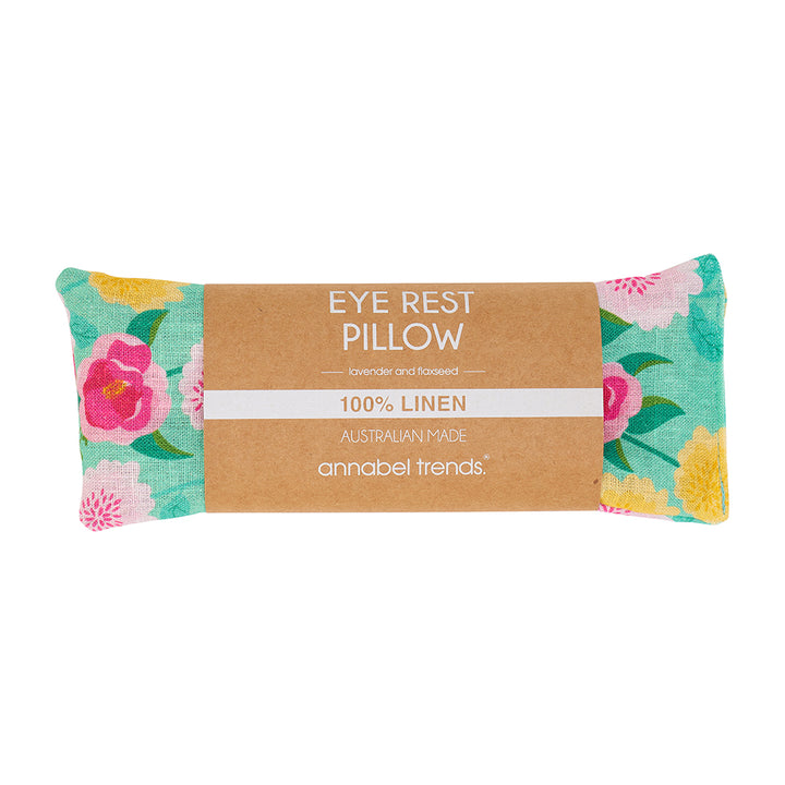 Eye Rest Pillow - Linen - Camellias Mint