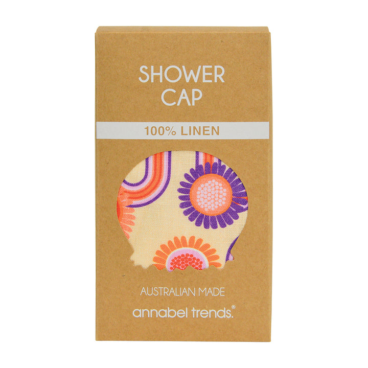 Shower Cap - Linen - Groovy Rainbows
