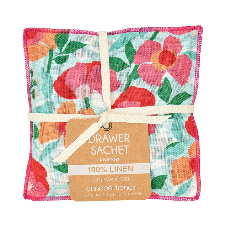 Drawer Sachet - Linen - Sherbet Poppies