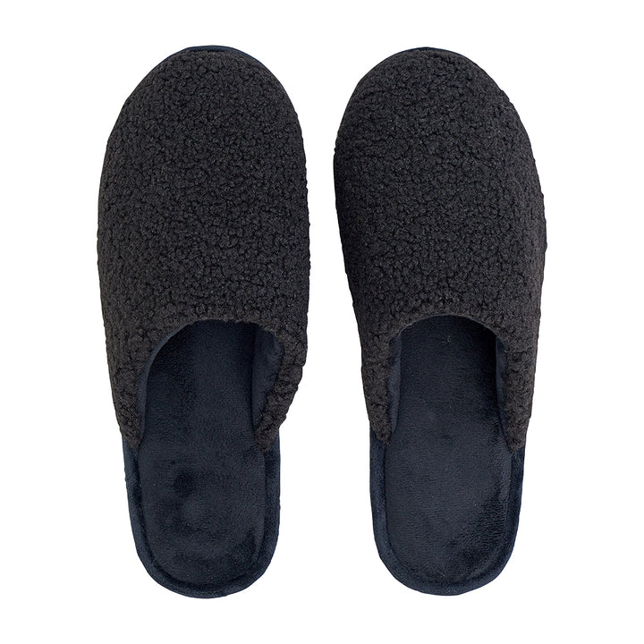 Slippers - Cosy Sherpa - Black - Mens