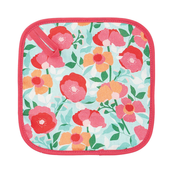 Pot Holder - Linen - Sherbet Poppies