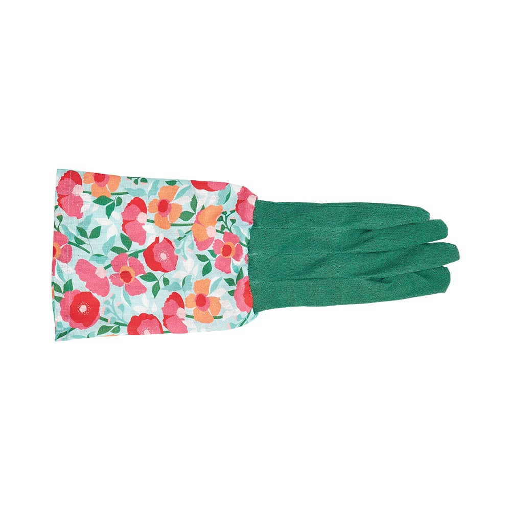 Long Sleeve Garden Gloves - Linen - Sherbet Poppies