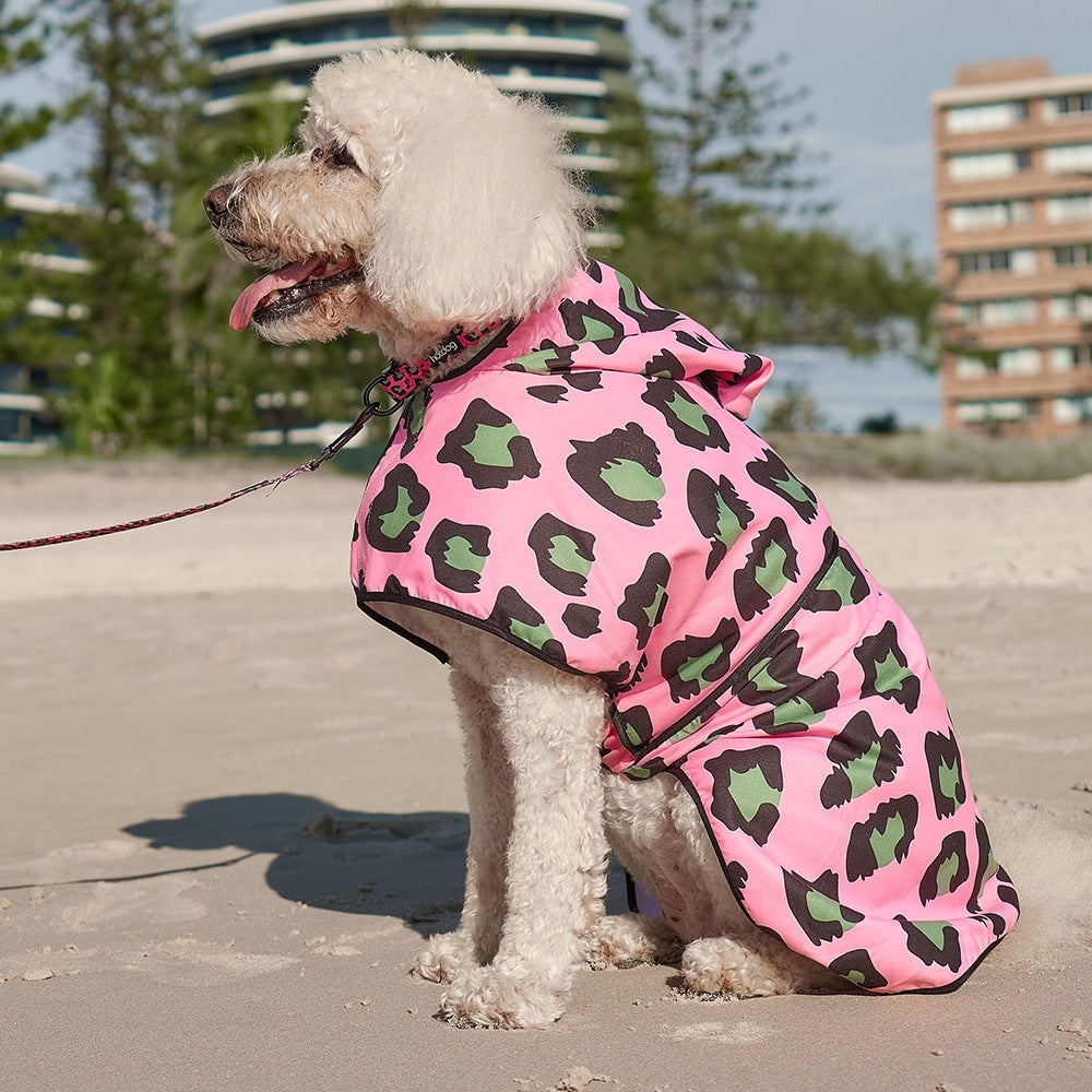 Hot Dog - Beach Hoodie Towel - Pink Ocelot