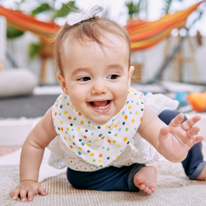 Baby's Bandana Bib. Linen, Amalfi Spot