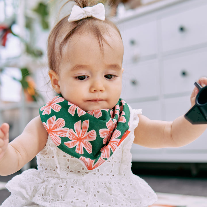 Baby's Bandana Bib Bold Blooms