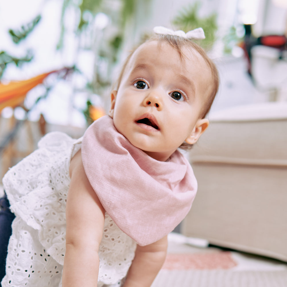 Bandana Bib - Linen - Pacific Blue