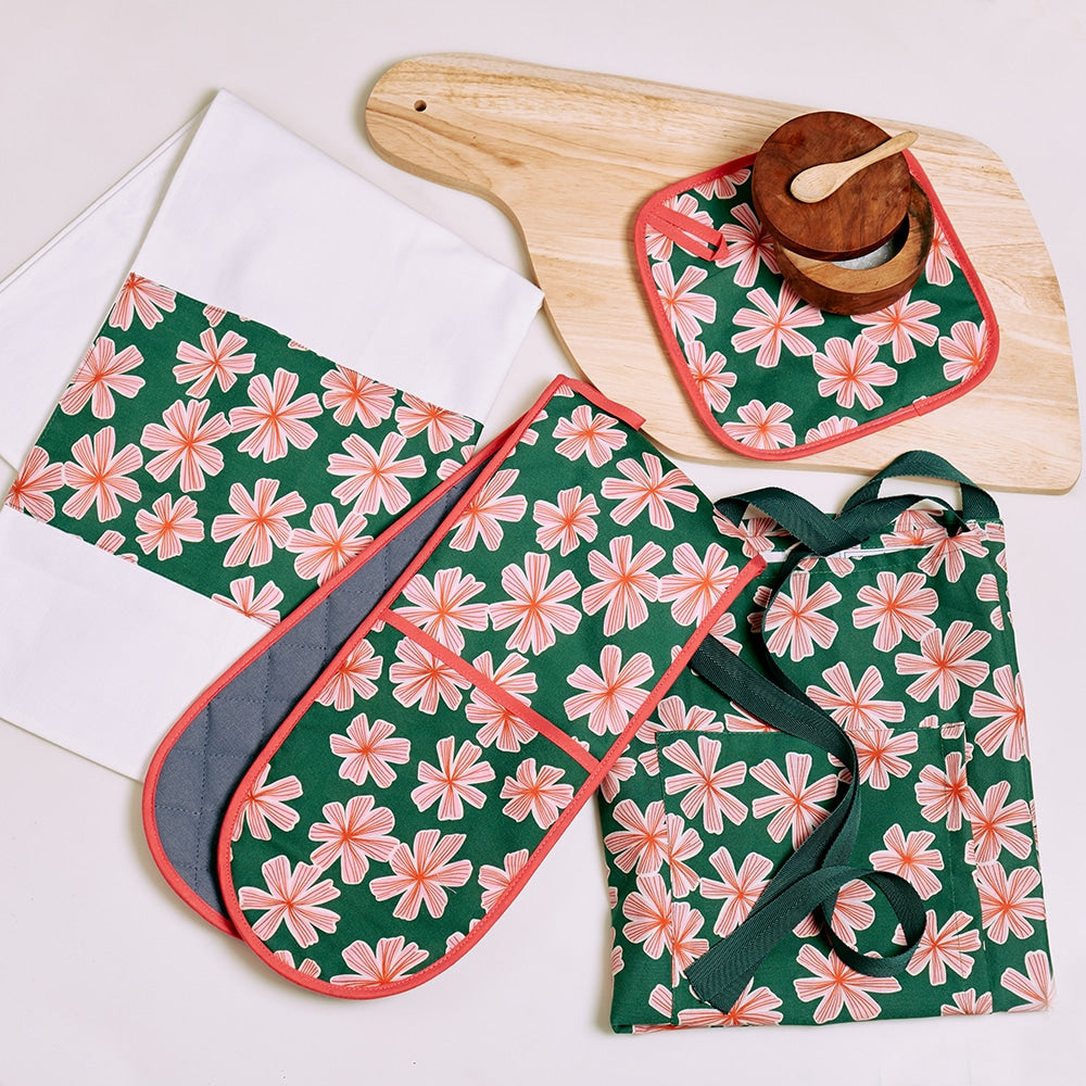 Double Oven Mitt - Cotton - Bold Blooms