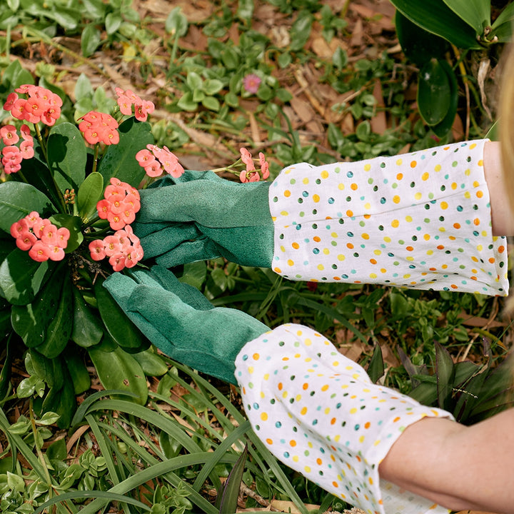 Long Sleeve Garden Gloves - Linen - Amalfi Spot