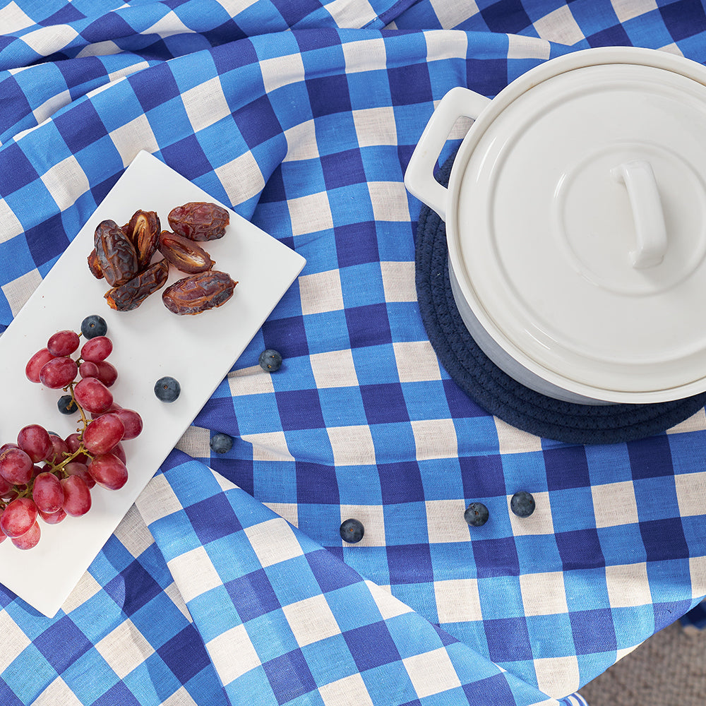Tablecloth - cobalt check