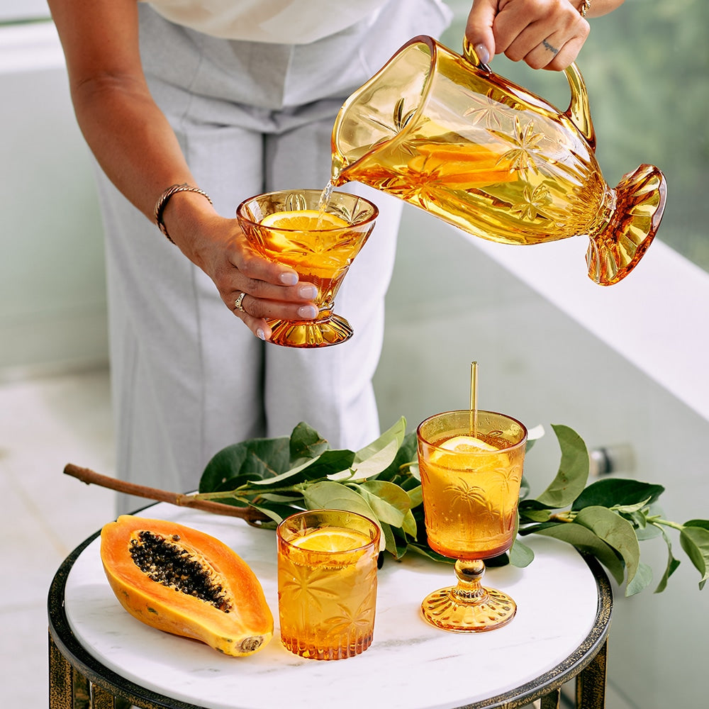 Glass Plate Set - Palm Tree