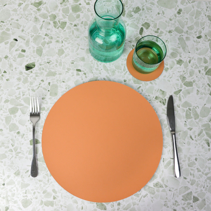 Placemat Round - Recycled Leather