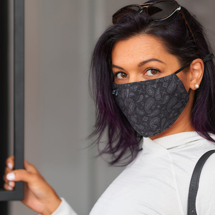 Face Mask - Contoured - Paisley Black